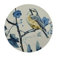 thumbnail image 4 of Shiartex Floral Navy Blue Bird White Spring Flower Round Tablecloth Dining Wipeable Table Cloth Cover for Holiday Home Picnic Party Wedding Buffet Parties Camping 54-58, 4 of 8