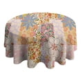 thumbnail image 4 of Pioneer Flower Floral Print Pattern Round Tablecloth 60"x60",Wrinkle Wipeable Table Cloth for Kitchen Dining Room Picnic Patio Party, 4 of 6