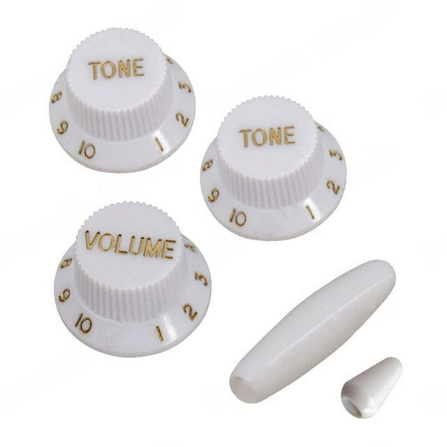 GLFILL Guitars Arms Bar Knobs Plastic 1 Volume 2 Tone Control Knobs For Whammy BarKnob ST Shake Handle Hat Accessories White
