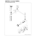 thumbnail image 6 of Kingston Brass KS8102RKX Webb Wall Mount Pot Filler Faucet with Knurled Handle, Polished Brass, 6 of 7
