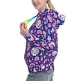 thumbnail image 2 of Daiia Skull mushroom rainbow Pattern Women's Fashion Hoodies & Sweatshirts with Kangaroo Pocket Hooded Sweatshirt with Eye-catching Drawstrings-X-Large, 2 of 7