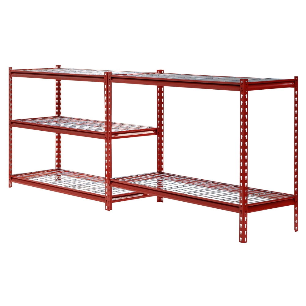 Muscle Rack 60"W x 24"D x 72"H 5-Tier Steel Shelving; 650 lb. Capacity per Shelf; Red