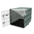 thumbnail image 3 of Geometric Dog Crate Cover, Repetitive Pattern of Vertical Zigzag Lines and Rhombuses Lozenges, Easy to Use Pet Kennel Cover Small Dogs Puppies Kittens, 7 Sizes, Teal Blush and Khaki, by Ambesonne, 3 of 6