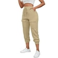 thumbnail image 2 of ABATAB Women's Cargo Pants Hiking Lightweight Travel Trousers with Pockets Joggers Loose Drawstring Workout Tapered Pants, 2 of 7