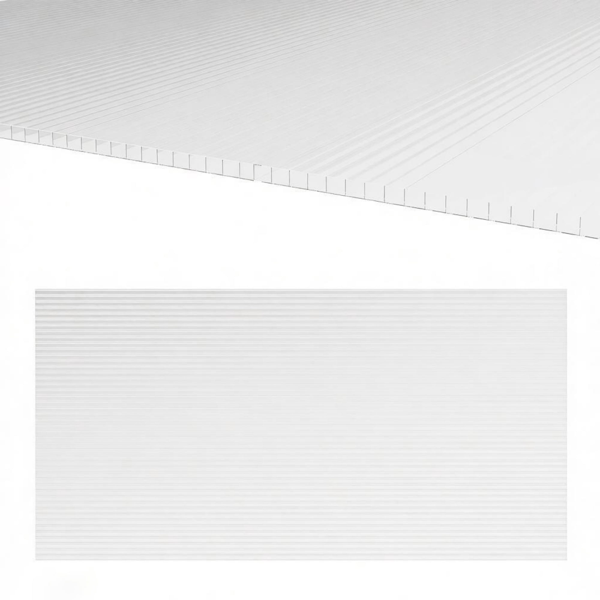 14 Pieces 4'x2'x0.16" Twin-Wall Polycarbonate Greenhouse Panels Clear Waterproof UV Protected for Gardening And Agriculture（Polycarbonate Panels Only）
