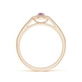 thumbnail image 2 of ANGARA Natural 0.06 Ct. Amethyst with Diamond Halo Ring in 14K Rose Gold for Women (Ring Size: 8.5), 2 of 9