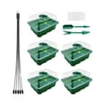 thumbnail image 2 of Bandejas de inicio Mini kits de germinación de invernadero, 12 orificios por bandeja, kits de inicio de plantas reutilizables y base para invernadero, germinación, interior Verde shamjiam Bandeja de inicio de semillas, 2 of 8