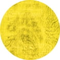 thumbnail image 1 of Ahgly Company Indoor Round Abstract Yellow Modern Area Rugs, 6' Round, 1 of 4