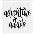 thumbnail image 3 of Ambesonne Saying Shower Curtain, Monochrome Travel Typography, 69"Wx75"L, White Black, 3 of 3