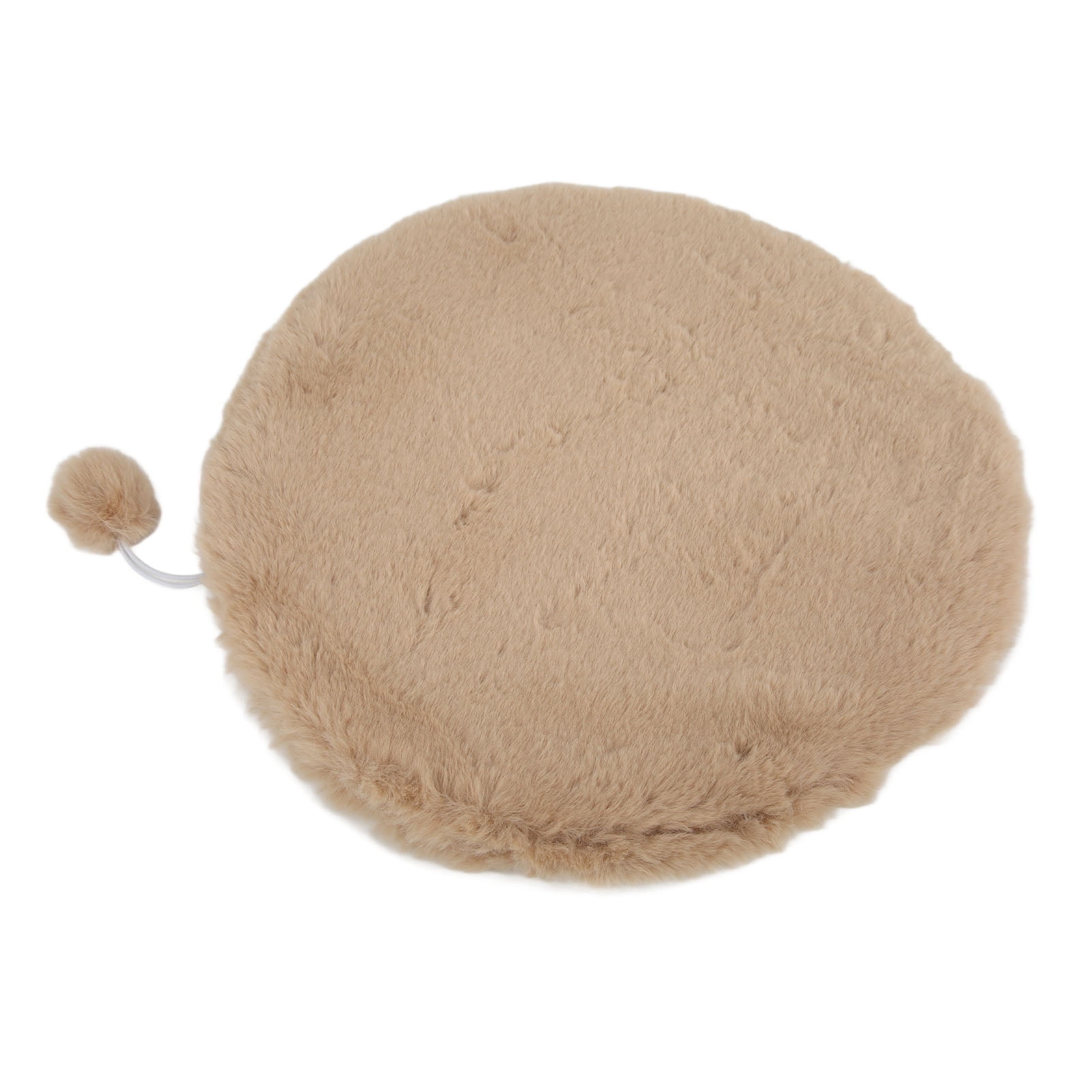 YAHHU Round Faux Rabbit Fur Pet Sleeping Mat Warm Comfy Foldable Cat Dog Bed with Small Ball for Indoor Outdoor Use L Size 17.7 inches / 45 cm Diameter Milk Tea Gray