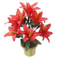 thumbnail image 3 of VONKY Faux Lilium With Realistic Appearance Low Maintenance Artificial Flowers red 1Set, 3 of 6