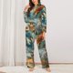 thumbnail image 2 of Balery Red Blue Dragon Battle Epic Conjunto de Pijama con Estampado para Mujer, Conjunto de Dos Piezas con Manga Larga, Ropa de Dormir Suave con Bolsillos, Pijamas Cómodos-Small, 2 of 7
