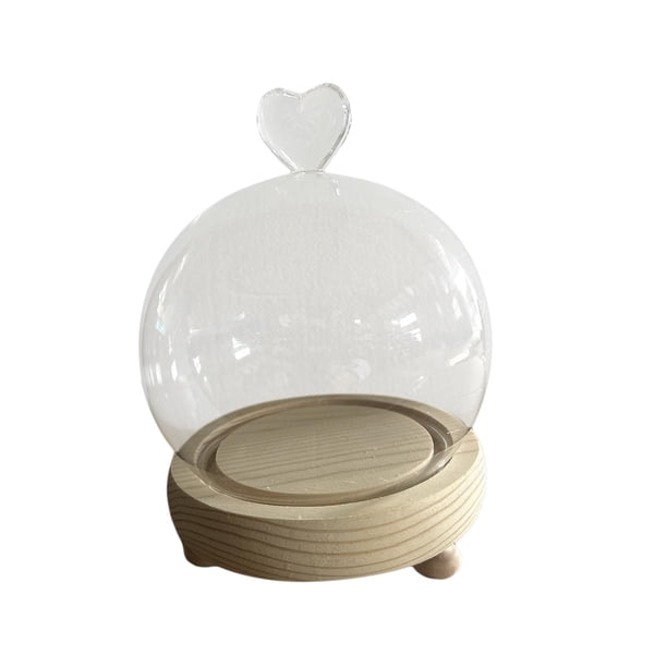 Cúpula de exhibición con Base de madera, vitrina transparente para decoración de mesa, manualidades, escaparate, regalos de Navidad, cúpula de cristal 15cm x 95cm Macarena Cúpula de campana de exhibición