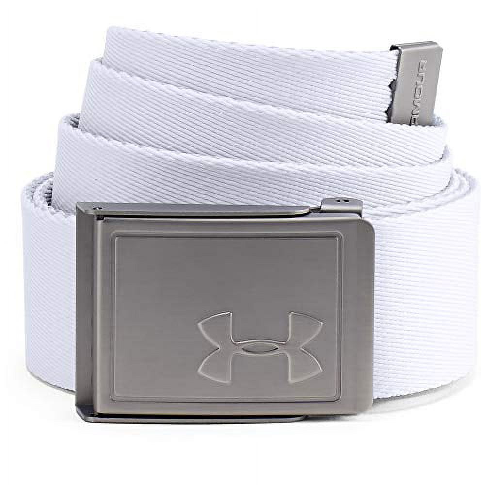 Under Armour Men's Webbing Belt 2.0 , White (100)/Silver , One Size Fits All - image 3 of 4