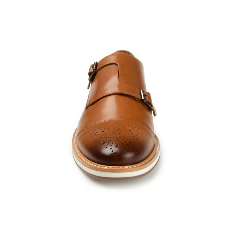 Thomas & Vine Ransom Cap Toe Monk Strap Dress Shoe Leather SIZE‎ 8 Brown 005699 Thomas & Vine Mens Ransom Monk Strap Cap Toe Dress Shoe  main image 4