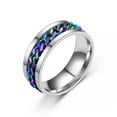 thumbnail image 2 of Silver/Gold/Black/Blue/Rainbow Chain Spinner Band Male Stainless Steel Mens Ring, 2 of 8