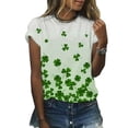 thumbnail image 4 of Birdeem Blouse Décontractée pour Femmes Imprimée pour la Saint-Patrick, Manches Courtes, Col Rond, T-Shirt, 4 of 8