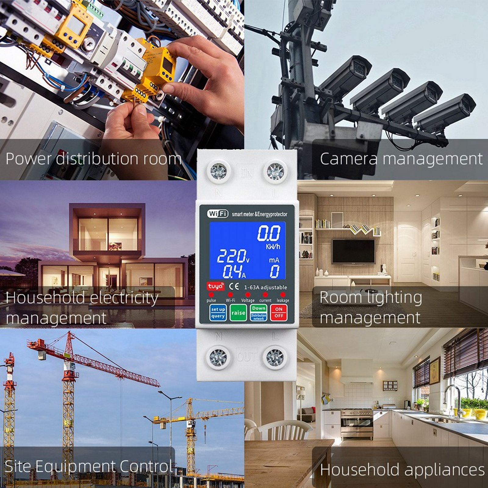 NEW WTDZW-63A Smart PV Circuit Breaker Tuya 220v Voltage Current Leakage Protection Mcb Automatic Switch 63A Wifi