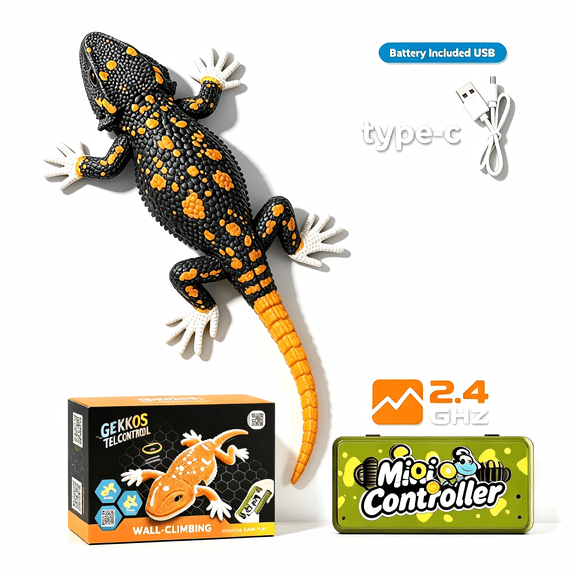 Jonzoo RC Wall Climbing Gecko Robot Toy, Rechargeable Remote Control Lizard Crawler for Kids Boys Girls Ages 3-8, Cool Funny Prank Toy Gift