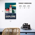 thumbnail image 5 of Connecticut, Go Explore (Lighthouse), Vector Style Birch Wood Wall Sign (12x18 Rustic Home Decor, Ready to Hang Art), 5 of 5