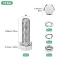 thumbnail image 3 of Uxcell Lot de 10 Vis Hexagonale avec Écrous Rondelles Plates et Verrouillables M5x16mm, 3 of 6