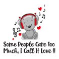 thumbnail image 2 of Teady Bear Music Head Phones Some Peoplke Care Too Much I Call It Love !! Girls Love Beautiful Crown Prince Unicorns Royalty Sweet Dreams Decorating Wall Decal Sticker - Size: 10 In X 9 In, 2 of 5