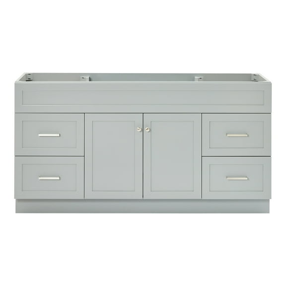 Ariel Hamlet 66 Inch Single Sink Base Cabinet In Grey