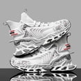 thumbnail image 6 of Men's High-Top Knit Blade-Sole Sneakers, Lightweight Lace-Up Athletic Shoes with Futuristic Glow Design for Streetwear, Running, and Casual Wear, 6 of 10