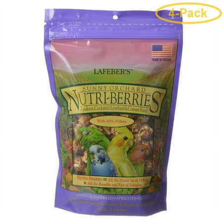 Lafeber Sunny Orchard Nutri-Berries Parakeet, Cockatiel & Conure Food 10 oz - Pack of 4