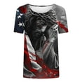 thumbnail image 4 of VerPetridure Patriotic Shirts for Women American Flag Shirt 4th of July Short Sleeve Crew Neck Graphic Tee USA Star Stripes Tops, 4 of 4