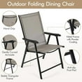 thumbnail image 4 of Patio Dining Chairs Set of 2 with Armrests, Outdoor Folding Chairs with Metal Frame and Backrest for Lawn, Garden, Yard and Poolside, 4 of 6