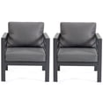 thumbnail image 7 of DELMANGO 2 Pieces Outdoor Patio Chairs Set with Removable Washable Cushions, Wide Armrests & All-Weather Metal Frame for Garden, Balcony, Backyard - Grey, 7 of 7