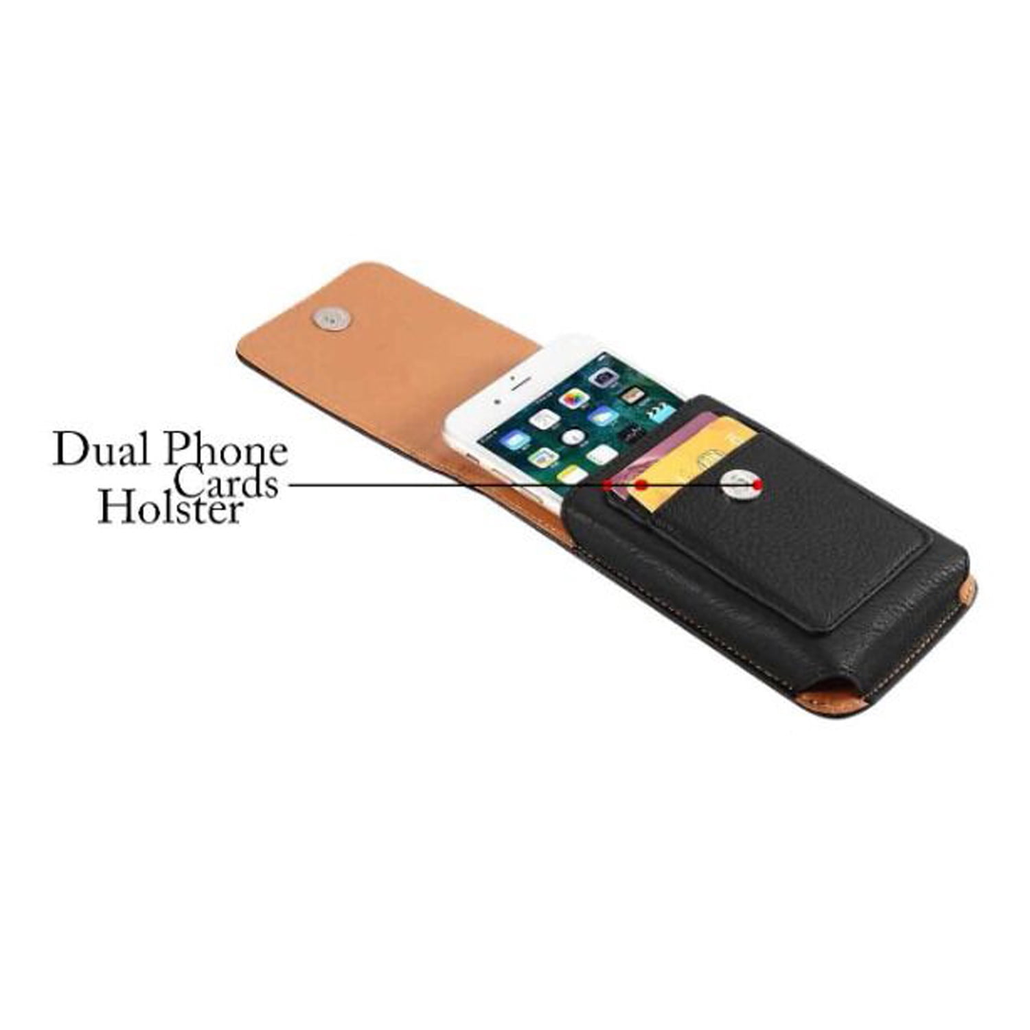 EVO 5.5" Vertical Texture Leather Pouch - Black