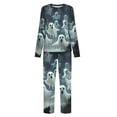 thumbnail image 5 of Fewfanhot Womens Pajamas Halloween Pajama Set Crew Neck Pjs Long Sleeve Loungewear Pajamas Plus Size Sleepwear, 5 of 5