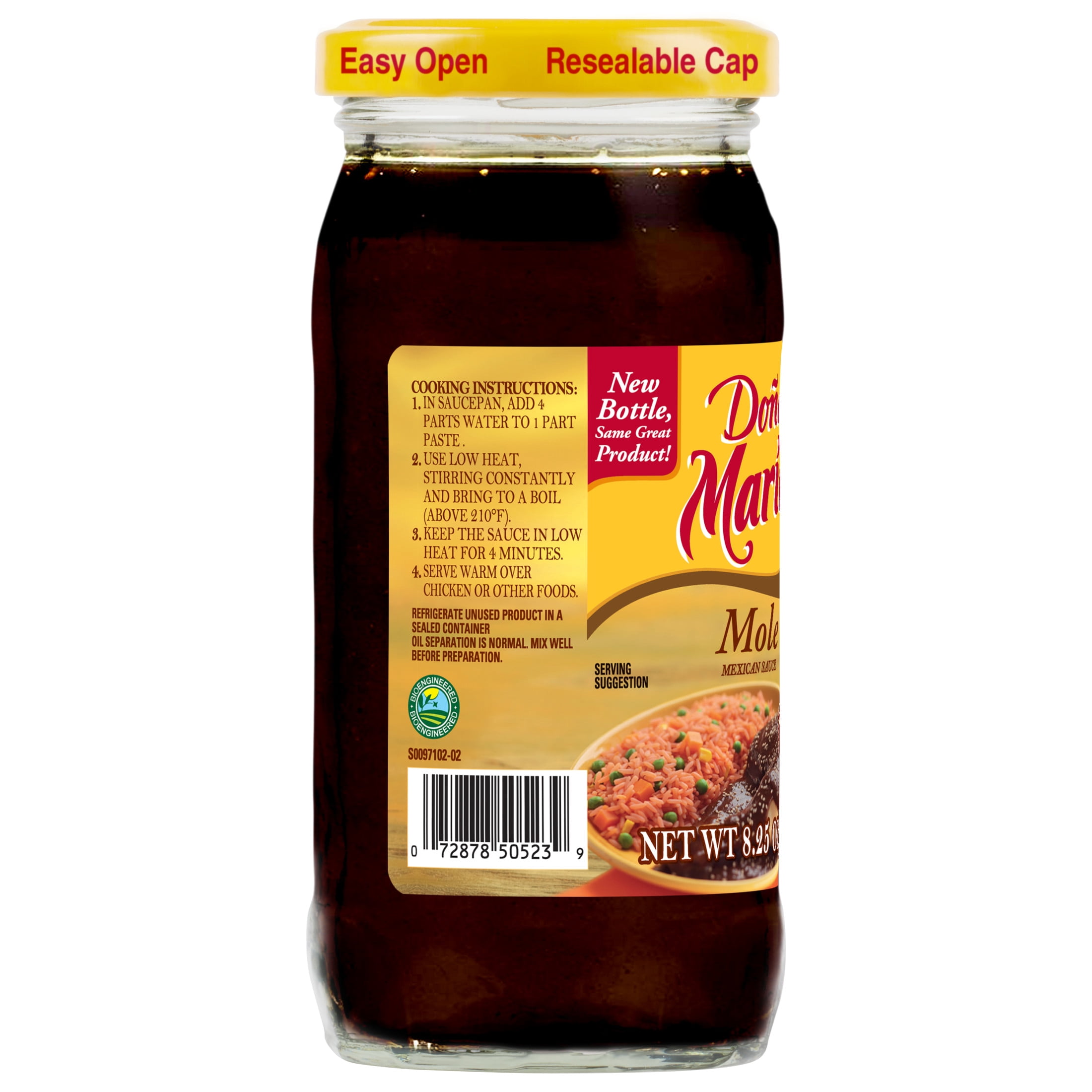 (3 pack) DONA MARIA Traditional Mole, Shelf Stable, 8.25 oz Regular Glass Jar