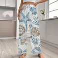 thumbnail image 2 of Marine Coral Shell StarBlue Pajama Pants Breathable with Pockets Pajamas For Lady Vintage Sleeping Pants Bedroom Homewear, 2 of 6