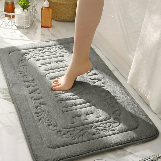 Bath Mats for Bathroom Non Slip, Home Bathroom Absorbent Floor Mat Is Machine Washable Soft Comfortable and Quickly Absorbs Water Ensuring Stable and Non Slip Bathroom Floor Mat