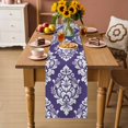 thumbnail image 2 of Purple Boho Table Runner 90 Inches, Vintage Classic Bohemia Flower Textured Bed Runner Dresser Scarves Tabletop for Indoor Outdoor Parties/Ceremony/Banquet, 13" x 90", 2 of 9
