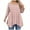 Pink, variant on Plus Size Shirts for Women Striped Crew Neck Tunic Blouses 3/4 Length Sleeve Printed Pleated Tops Summer Business Casual Clothes Khaki XL