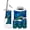 Color 4, variant on Bathroom Accessory Set 6 Piece Shimmering Peacock Stained Glass Window Oceanic Patterns Trash can, Toothbrush Holder, Toothbrush Cup, Soap Dispenser, Soap Dish, Toilet Brush Holder