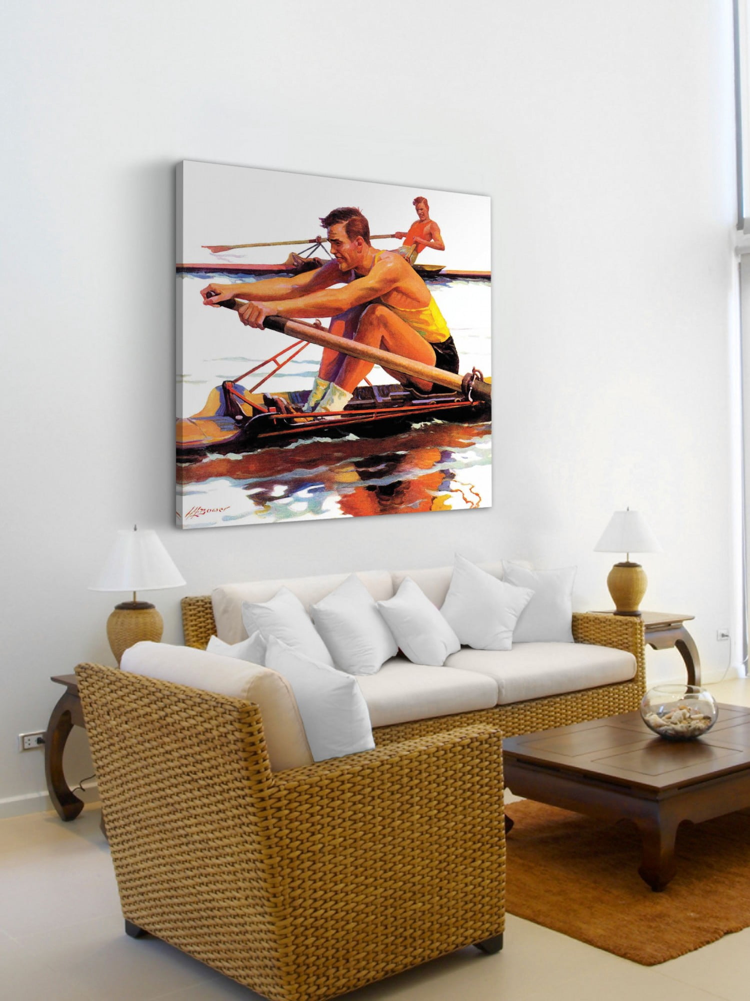 Marmont Hill Sculling Race by Maurice Bower Painting Print on Canvas