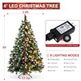 thumbnail image 4 of GIKPAL 6ft Pre-Lit Artificial Christmas Tree, Xmas Tree with 250 LED Lights, 54 Pine Cones & 54 Red Berries Hinged Christmas Tree for Home, Office, Party Decoration, 4 of 11