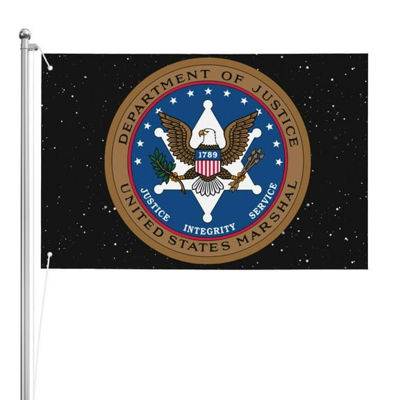 United States Marshals Service Logo Double Sided Flag 2x3ft For Home/Company/Indoor Outdoor Decoration Flag 100% Polyester Banner