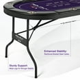 thumbnail image 4 of Rioloiuy 8 Player Poker Table Foldable, Casino Grade Felt, Padded Rails and Cup Holders, Portable Poker Table for Texas Holdem Poker and Blackjack, (71 in), 4 of 6