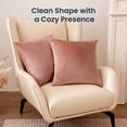 thumbnail image 3 of Sleep Zone Crystal Velvet Throw Pillow Covers 18x18 Inch, Set of 2, Soft Luxurious Decorative Pillow Covers for Couch Sofa Bed, Peach Brown, 3 of 11