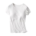 thumbnail image 4 of Bovxnpu Summer Women's Round Neck Maternity Tops,Women Short Sleeve Pregnancy T Shirts,Round-Neck Solid Color Short Sleeve Breast Feeding Pregnant Nursing Women Blouse Tops T-Shirt, 4 of 4
