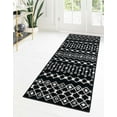 thumbnail image 2 of Rugs.com Moroccan Trellis Collection Rug – 8 Ft Runner Black And White Medium Rug Perfect For Hallways, Entryways, 2 of 7