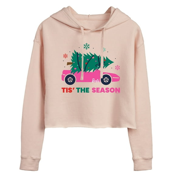Barbie - Holiday & Christmas - 'Tis The Season - Juniors Cropped Pullover Hoodie