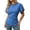 Blue, variant on Cinched Waist Tops for Women Summer Short Sleeve Boat Neck Dressy Casual Blouse Going out Tops Brunch Outfits
