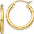 thumbnail image 1 of 10K Yellow Gold Polished 2.5mm Lightweight Tube Hoop Earrings (20 X 20.52) Made In Peru 10t931l, 1 of 5